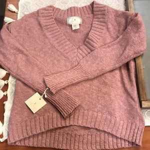 Ruby Moon Crop Rose Blush Sweater XS